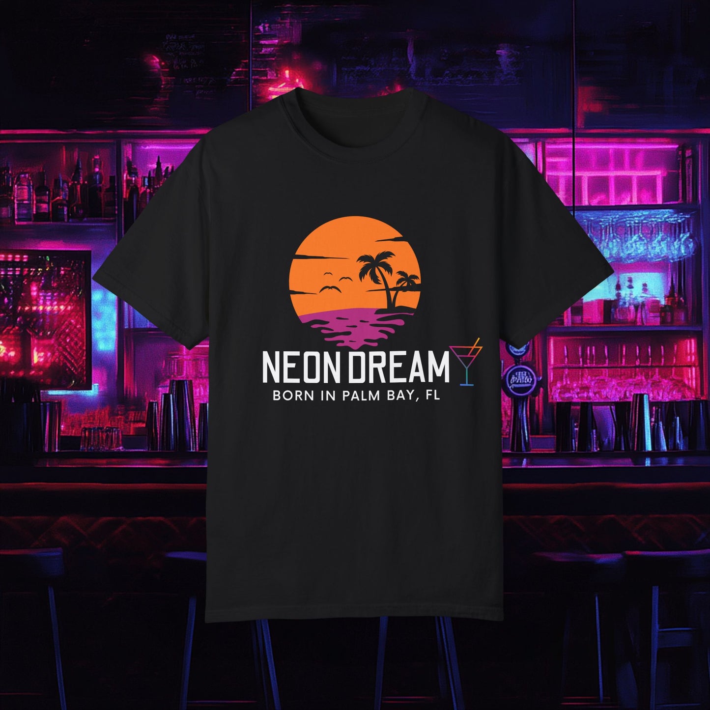 Neon Dream Born in Palm Bay Tee (Alt)