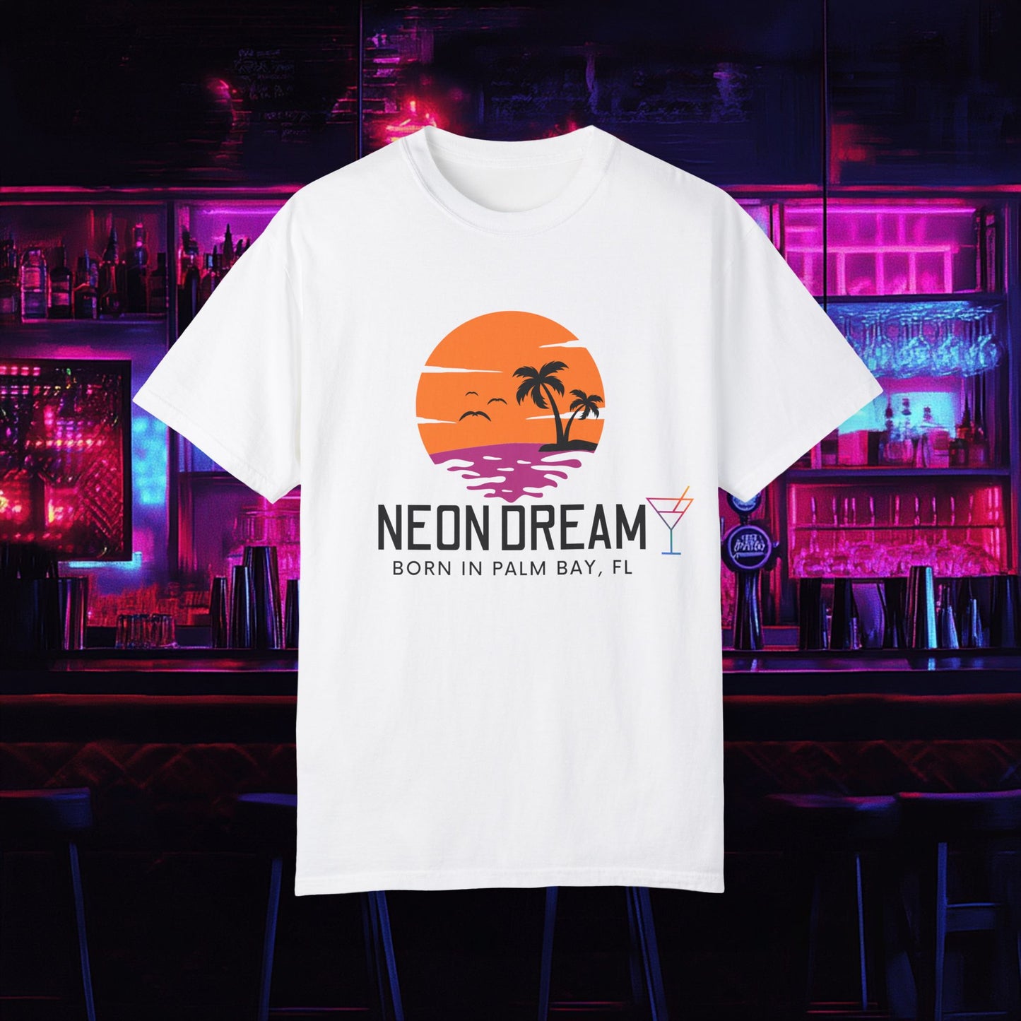 Neon Dream Born in Palm Bay Tee (Alt)